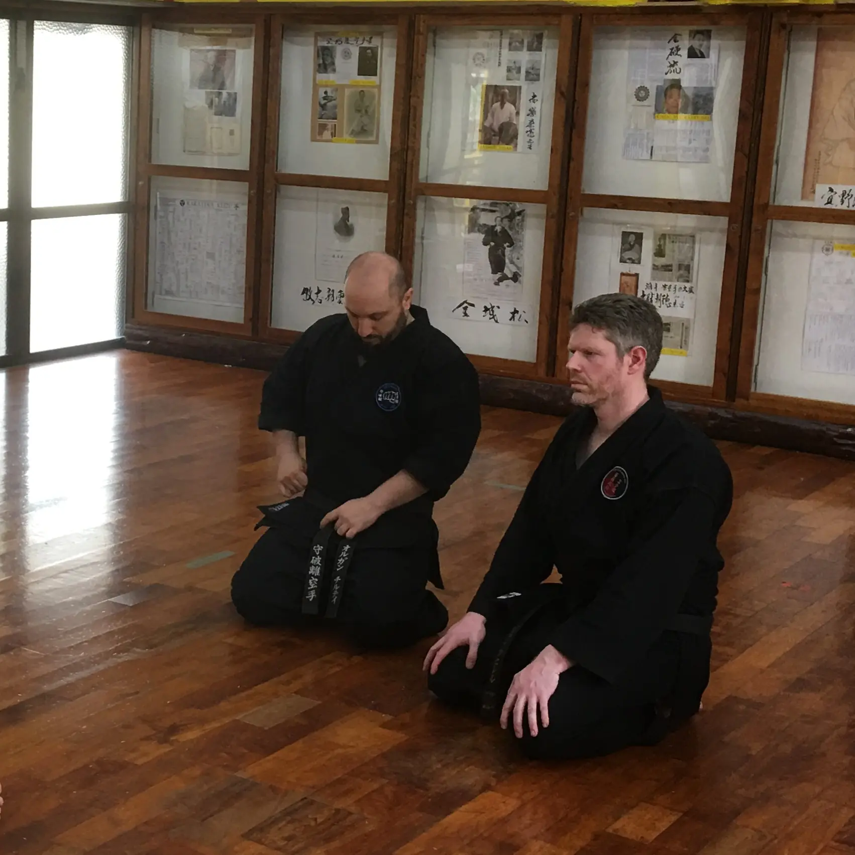 Olgun in the dojo training with John Wetherell Sensei [4th Dan Karate & Black Sash Wing Chun Kung Fu]